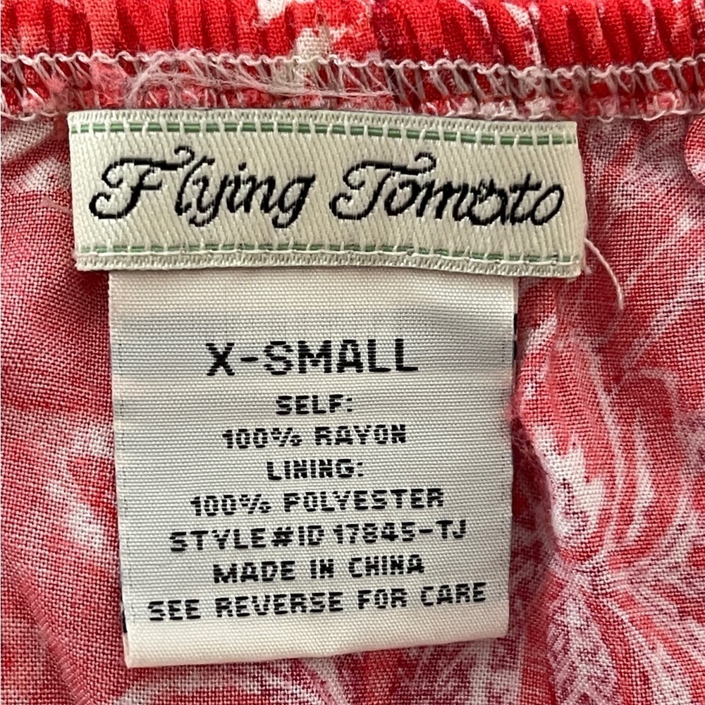 Flying Tomato Red Floral Off The Shoulder Ruffle Bottom Maxi Dress XS - Picture 6 of 7